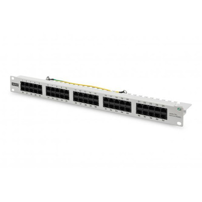 Патч-панель DIGITUS CАТ 3 UTP, 19", 1U, 50 портів, зібрана, сіра