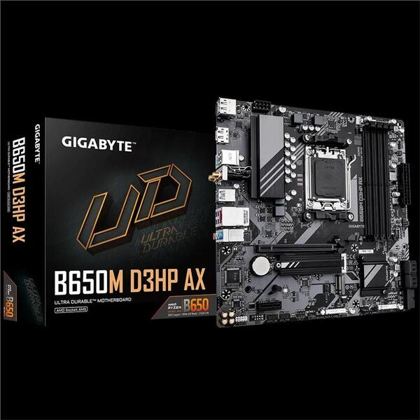 Материнська плата GIGABYTE B650M D3HP AX sAM5 B650 4xDDR5 M.2 HDMI DP mATX