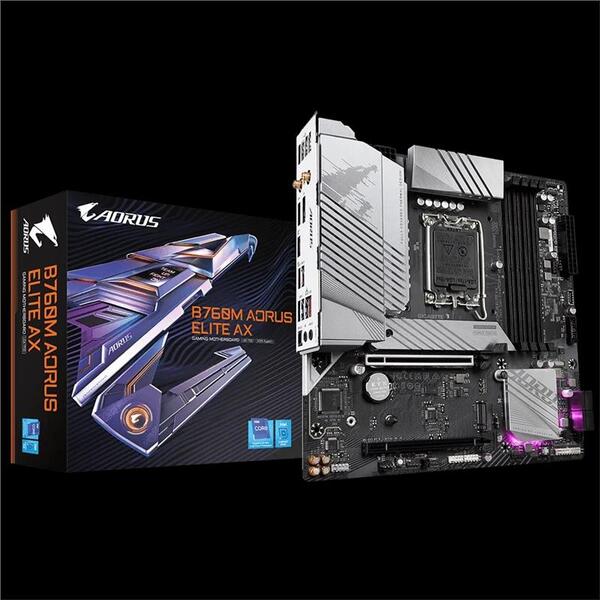 Материнська плата GIGABYTE B760M AORUS ELITE AX s1700 B760 4xDDR5 M.2 HDMI DP mATX