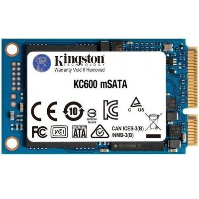 Накопитель SSD  256GB Kingston KC600 mSATA SATAIII 3D TLC (SKC600MS/256G)