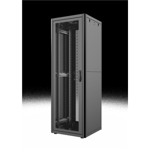 Шафа MIRSAN 19", 26U, GTN, перфоровані двері, 600x1000 мм, максимально 1000 кг, чорна