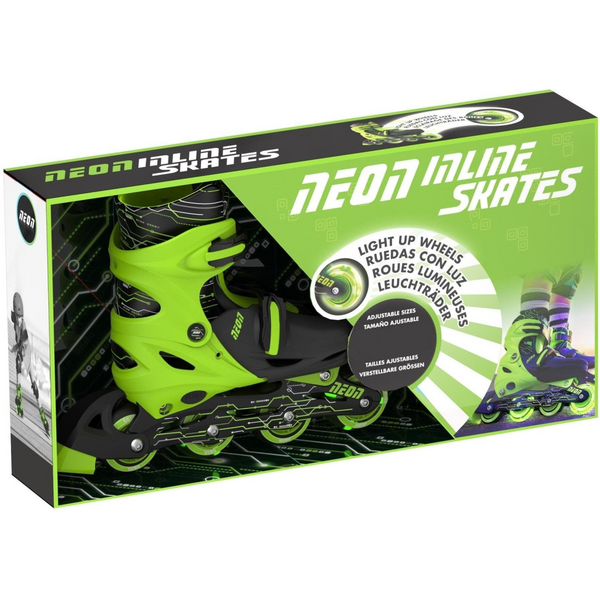 Роликовые коньки Neon Inline, размер 34-37, зеленый