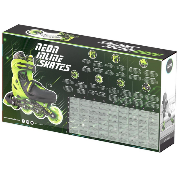 Роликовые коньки Neon Inline, размер 34-37, зеленый