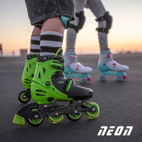 Роликовые коньки Neon Inline, размер 34-37, зеленый