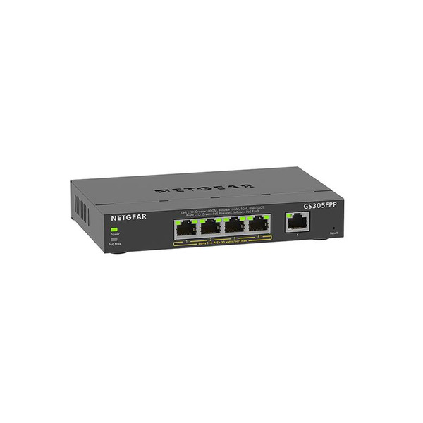 Комутатор NETGEAR GS305EPP 4xGE PoE+ (120Вт), 1xGE, керований