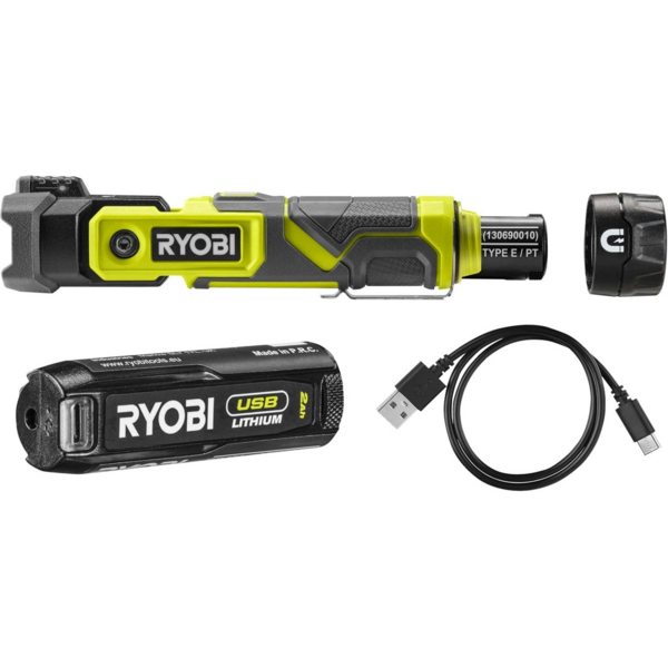 Ліхтар Ryobi RLP4-120G, 4В USB Lithium, акб 1х2Аг (5133006131)