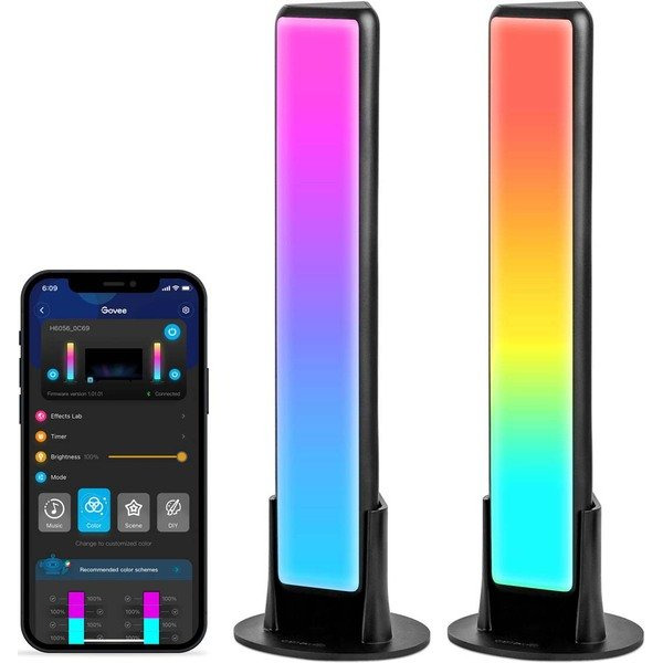 Набір адаптивного підсвічування Govee H6056 RGBICWW WiFi + Bluetooth Flow Plus Light Bars RGB Чорний (H60563D1)