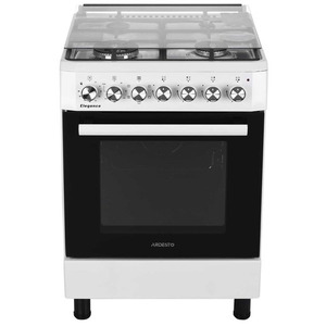 Плита ARDESTO комби Elegance, 66л, 60x60см, конвекция, чугун, подсветка, форсунки LPG (подключение газового баллона), белый