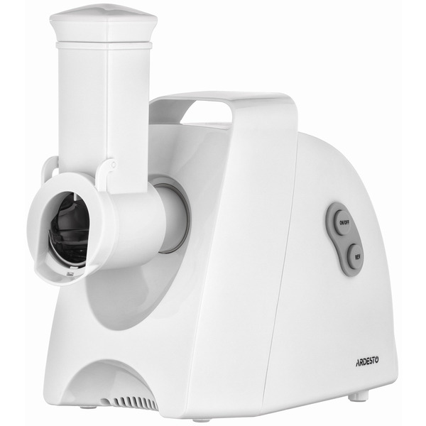 Мясорубка Ardesto, 1900Вт, 1.8кг/мин, 3 решетки, насадка для колбас, кеббе, 4 терки, пластик, белый