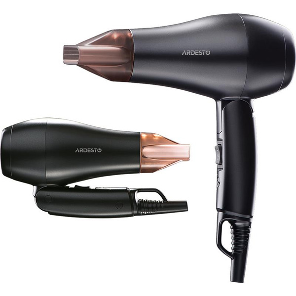 Фен Ardesto HD-Y120T/ дорожный/1200Вт/складная ручка/2 скорости/ 2 темп.режима/черный