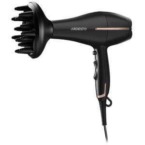 Фен Ardesto  HD-Y220PRO, 1850-2200Вт, 2 скорости,3 темп. режима, диффузор,черный+золото