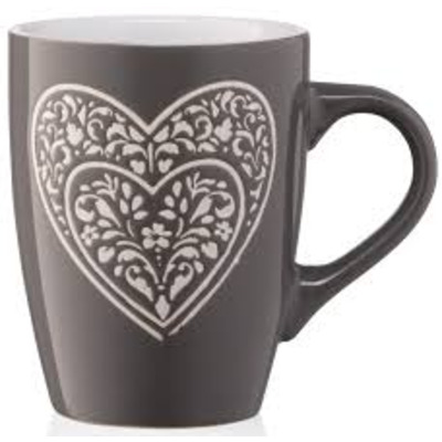 Чашка Ardesto Heart 330 мл темно-сіра AR3467DGR