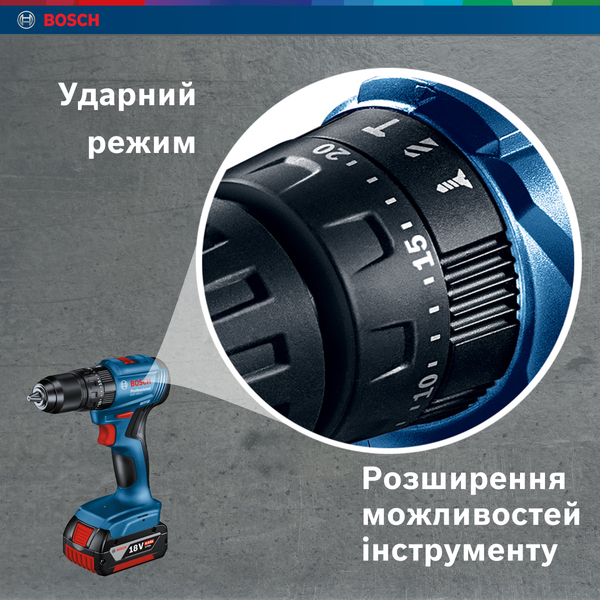 Акумуляторний ударний дриль-шуруповерт Bosch GSB 185-LI (0.601.9K3.100)