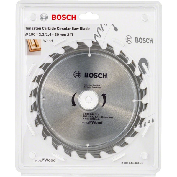 Диск пильний Bosch optiline Eco, 190x30мм, 24T (2.608.644.376)