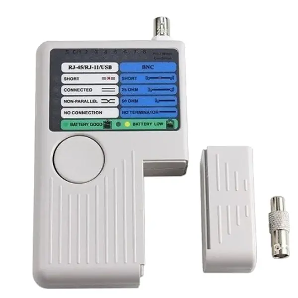 Тестер мережевий RJ-45, RJ-12, USB та BNC