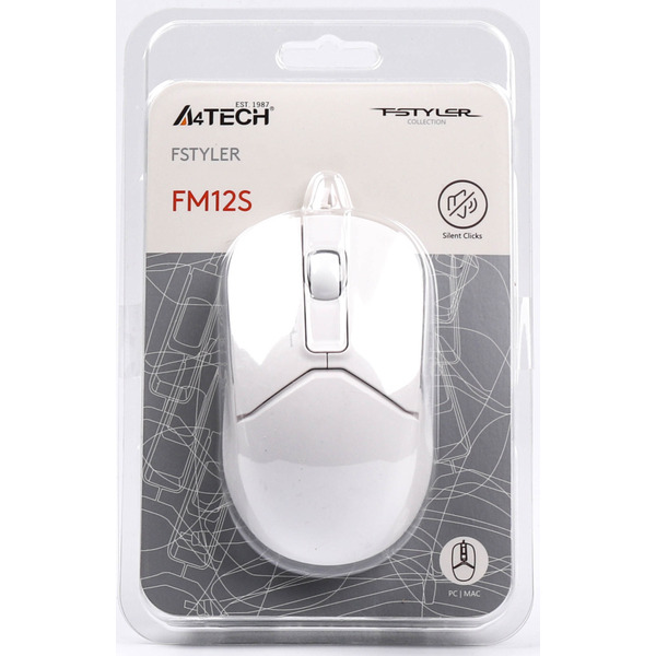 Мышь A4Tech Fstyler FM12S White