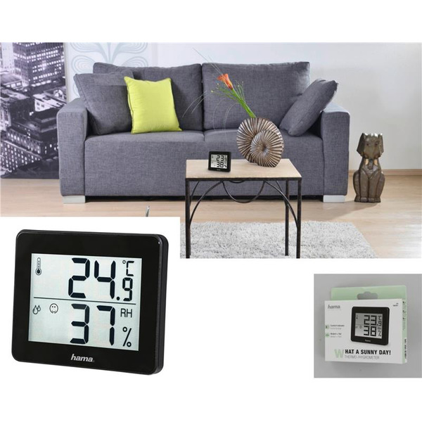 Термометр гігрометр Hama TH-130, чорний