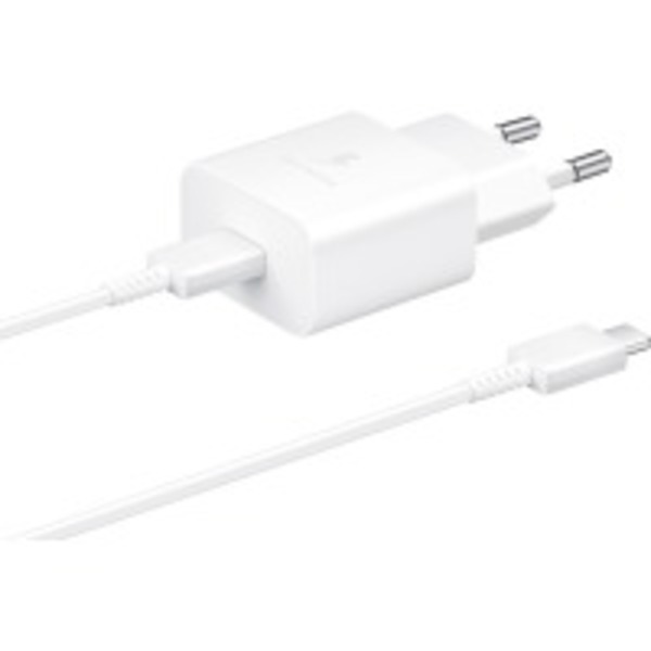 Мережевий зарядний пристрій Samsung EP-T1510X White, 1хUSB Type-C, 15W + кабель USB Type-C (EP-T1510XWEGEU)