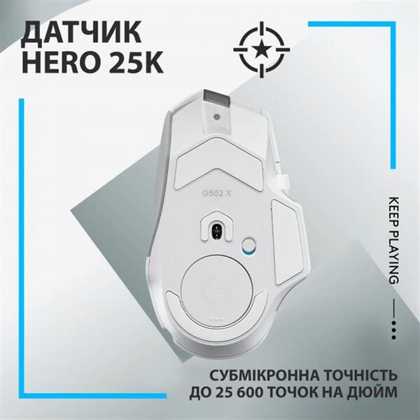 Мышь беспроводная Logitech G502 X Lightspeed White (910-006189)