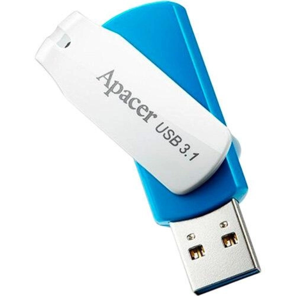 Флеш-накопитель USB3.1  64GB Apacer AH357 Blue/White (AP64GAH357U-1)