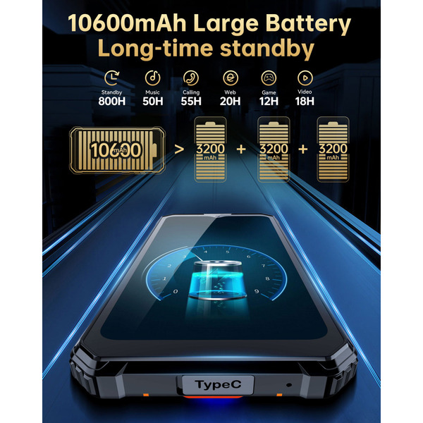 Смартфон Oukitel wp23 pro 6.52HD+ / 8GB/128GB / T606 /10600mAh /13+5Мп/ IP69K /NFC Black