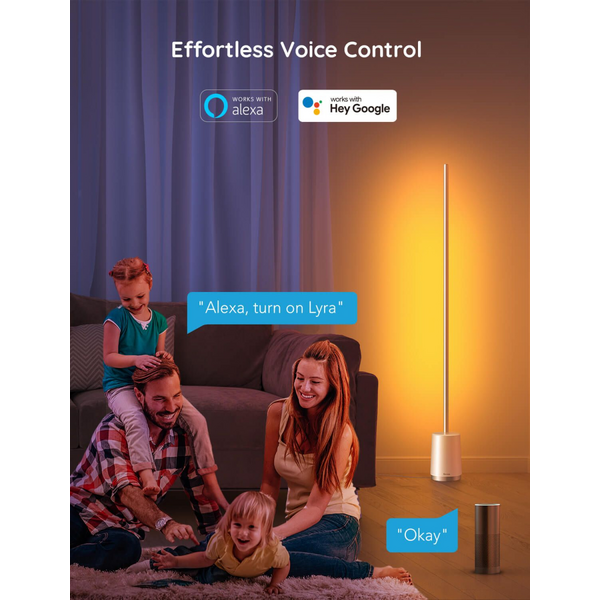 Торшер розумний Govee H6072 Lyra, 1500Lm, RGBICWW, WI-FI/Bluetooth, сірий (H6072382)