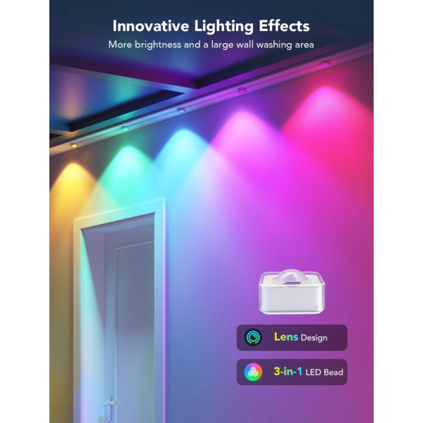 Гірлянда Smart LED Govee H705A Permanent Outdoor Lights RGB, IP67, 30м, прозорий кабель (H705A3D1)