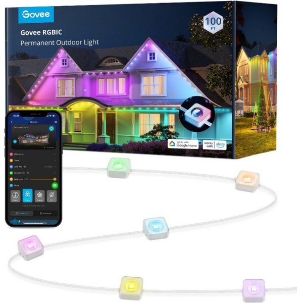 Гірлянда Smart LED Govee H705A Permanent Outdoor Lights RGB, IP67, 30м, прозорий кабель (H705A3D1)