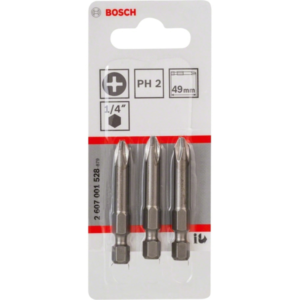 Бита Bosch Extra-Hart PH2, 49мм, 3шт