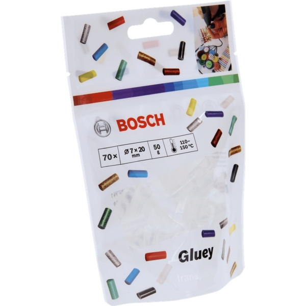 Клейові стрижні Bosch Gluey 7х20мм, 70шт (2.608.002.004)