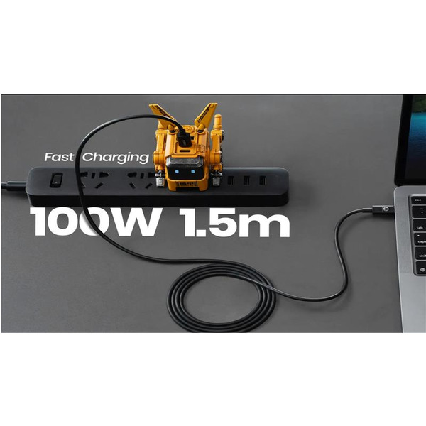 КабельUSB-C > USB-C заряджання/синхронізації GravaStar 1.5м, Type-C, 100w, чорний
