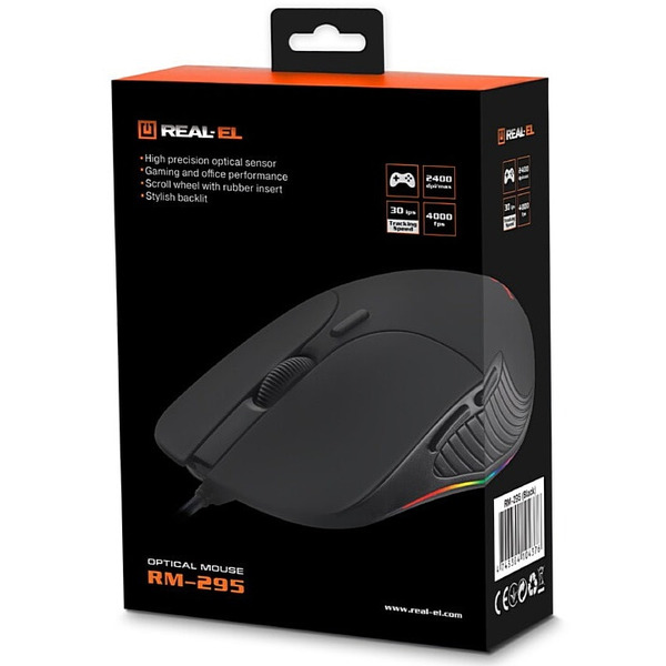 Миша REAL-EL RM-295 Black EL123200031