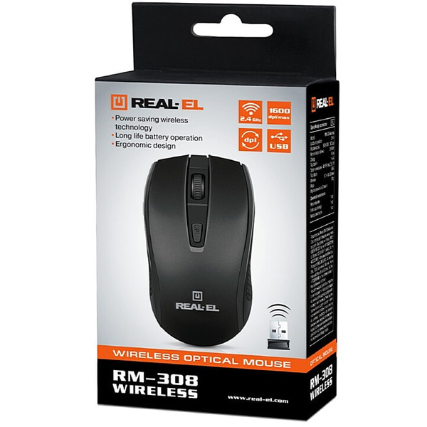 Миша REAL-EL RM-308 Black