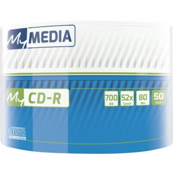 Диски CD-R MyMedia (69206) 700MB 52x Wrap 50шт Full Printable без шпинделя
