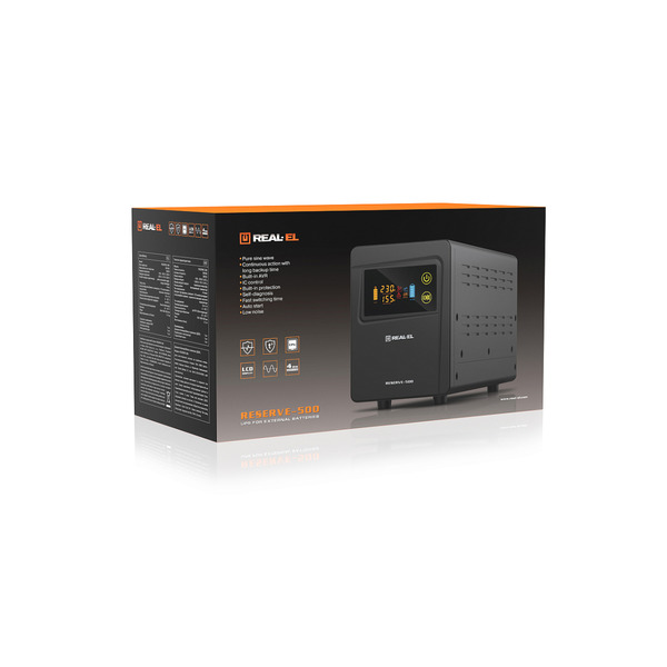 Джерело безпребійного живлення REAL-EL Reserve-500 EL122100003
