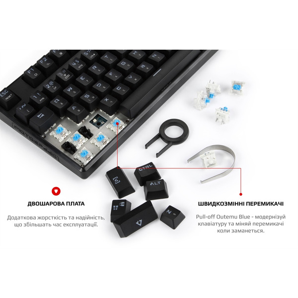 Клавіатура Motospeed CK107 Outemu Blue RGB Ukr Black mtk96mb