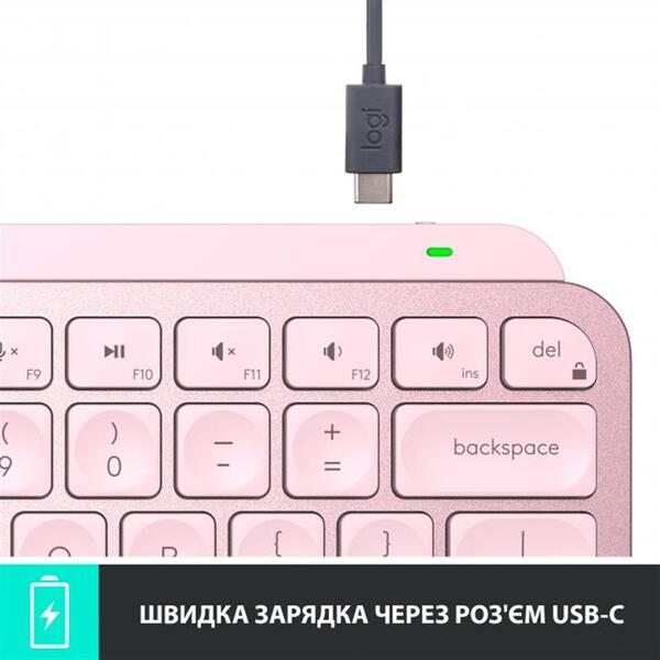 Клавіатура Logitech MX Keys Mini Wireless Illuminated UA Rose 920-010500