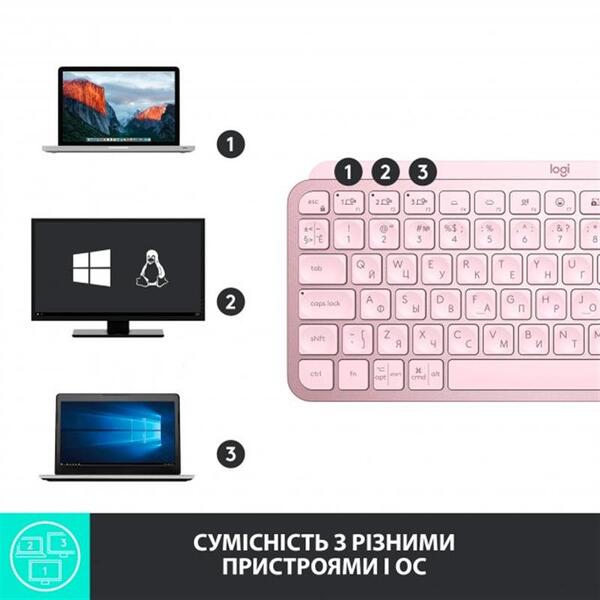 Клавіатура Logitech MX Keys Mini Wireless Illuminated UA Rose 920-010500