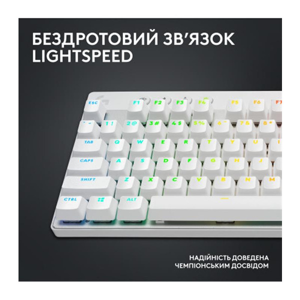 Клавиатура Logitech G PRO X TKL Lightspeed White Tactile 920-012148