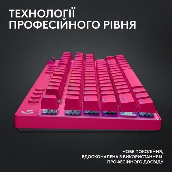 Клавiатура Logitech G PRO X TKL Lightspeed Magenta 920-012159