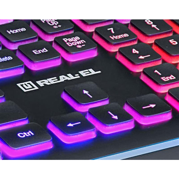 Клавиатура REAL-EL Comfort 8000 Backlit Ukr Black