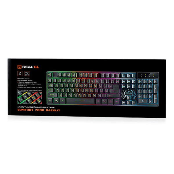 Клавиатура REAL-EL Comfort 7090 Backlit Black (EL123100031)