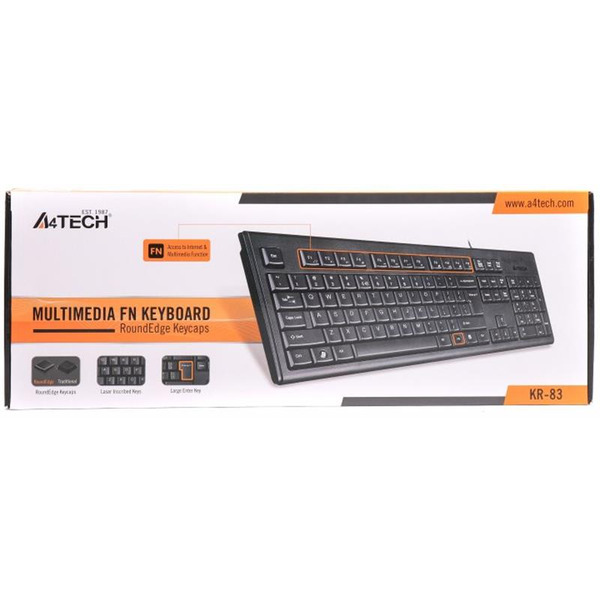 Клавiатура A4tech KR-83 USB (Black)