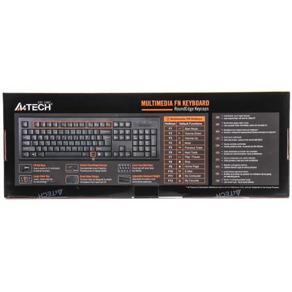 Клавiатура A4tech KR-83 USB (Black)