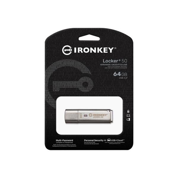 USB-Флешка USB 3.2 64GB Kingston IronKey Locker+ 50 (IKLP50/64GB)
