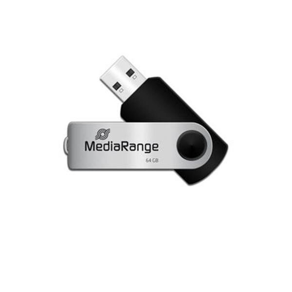 USB-Флешка USB 2.0 64GB MediaRange Black/Silver (MR912)