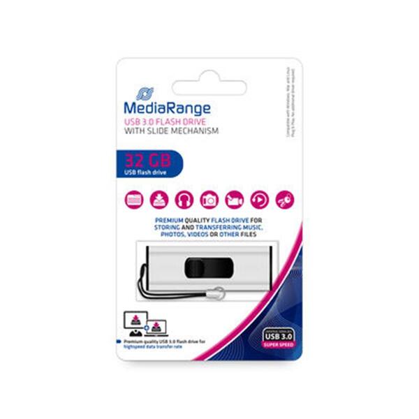 USB-Флешка USB 3.0 32GB MediaRange Black/Silver (MR916)