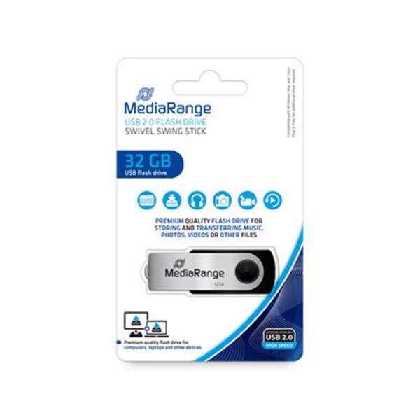 USB-Флешка USB 2.0 32GB MediaRange Black/Silver (MR911)