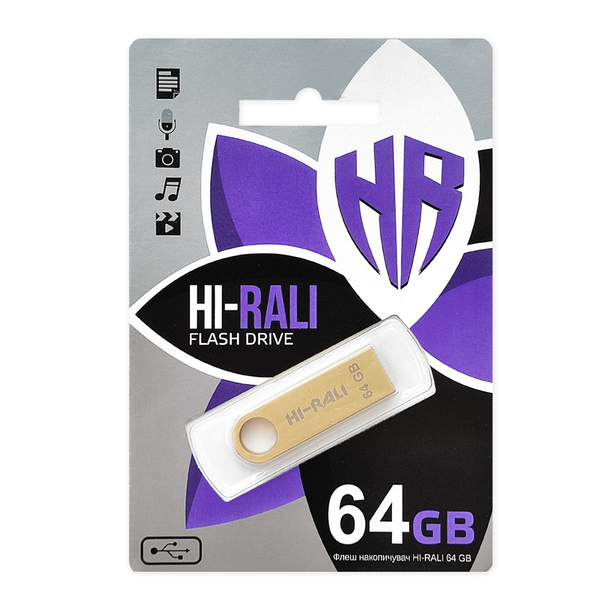 USB-Флешка USB 64GB Hi-Rali Shuttle Series Gold (HI-64GBSHGD)