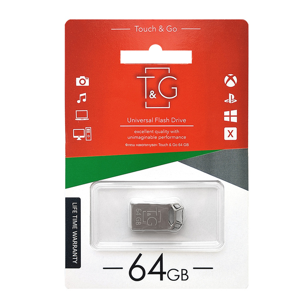 USB-Флешка USB 64GB T&G 110 Metal Series Silver (TG110-64G)